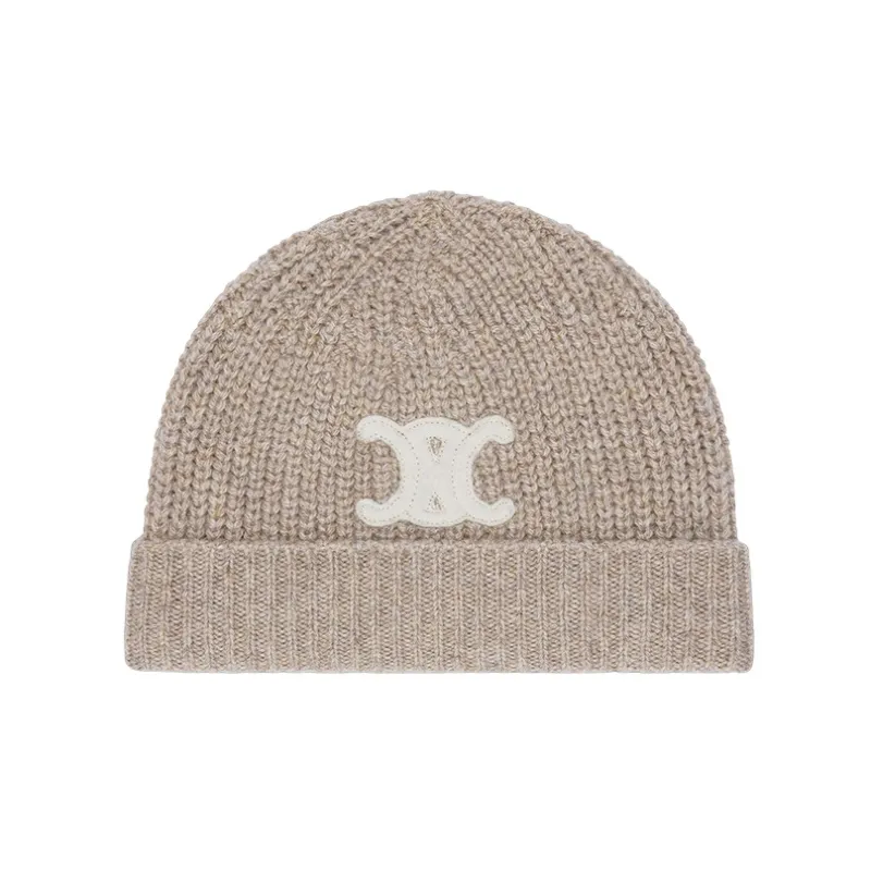 CELINE Cashmere Embroidered Triomphe Beanie-0