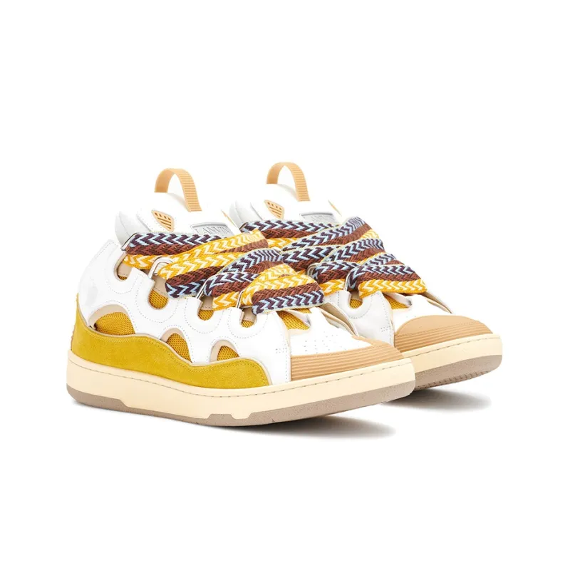 Lanvin Curb Sneakers 'White Yellow'-2