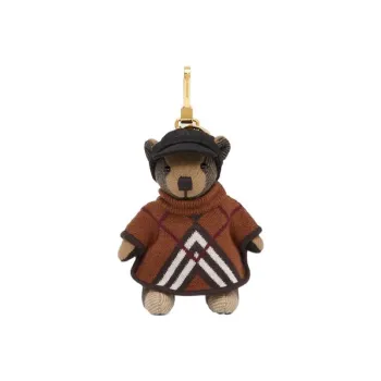 Burberry Vintage Plaid Cashmere Keychain Unisex Multicolor