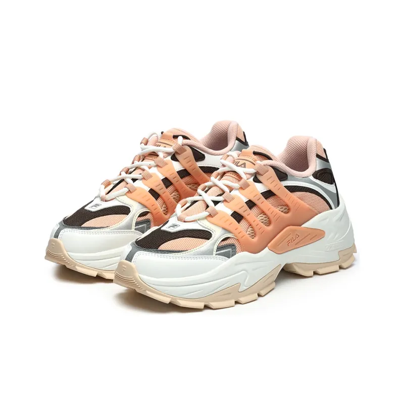 FILA Corallo Corallo Wear Resistant Low Top Casual Shoes Women's White Pink Silver-2