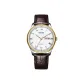White Dial Brown Leather Men's Watch
