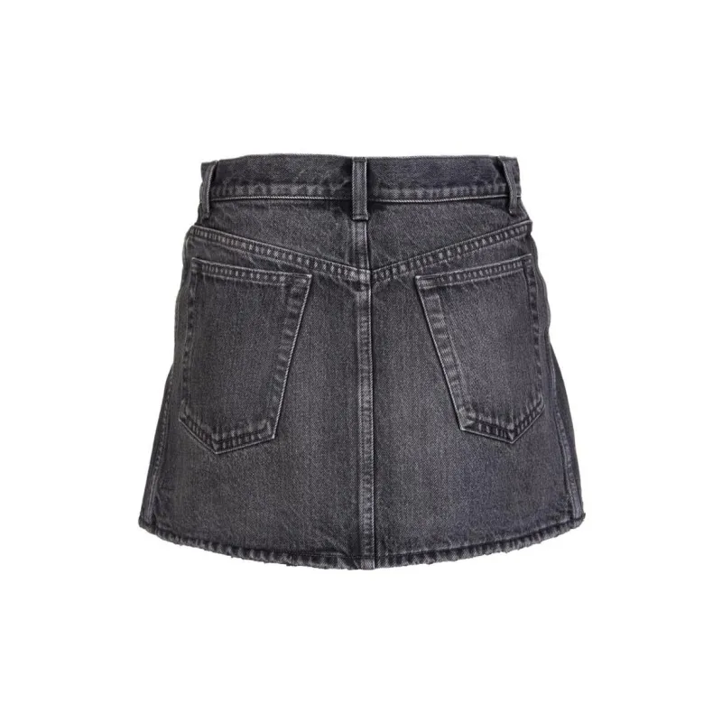 Balenciaga Denim Short Skirts Women's Black-1