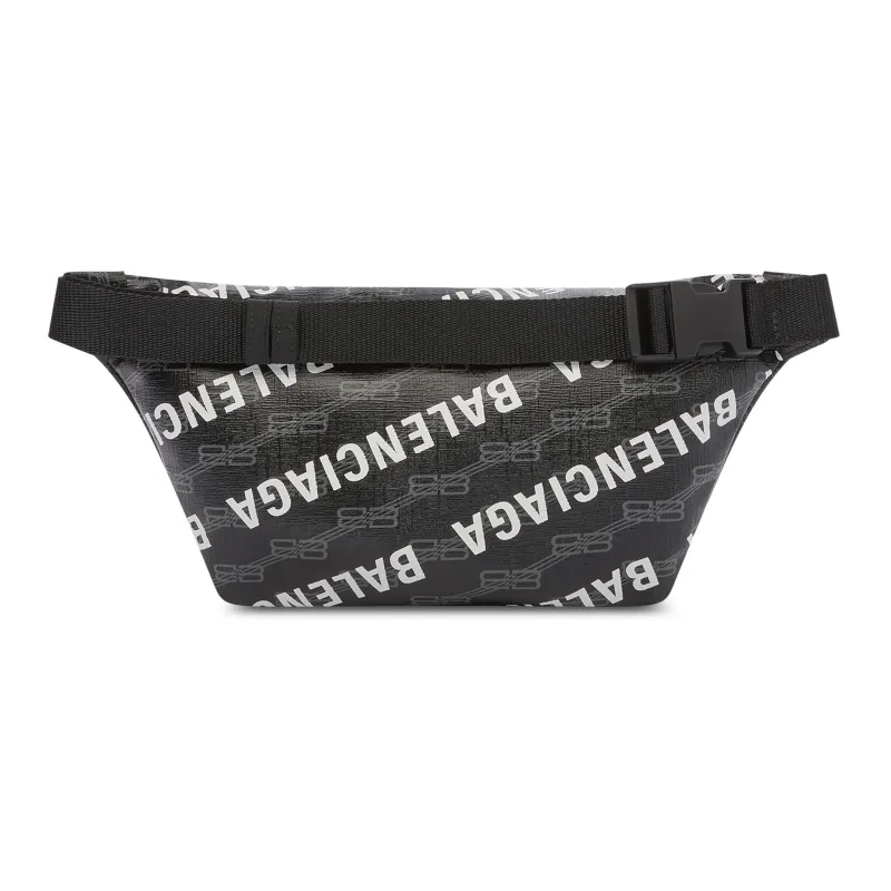 Balenciaga Balenciaga BB MONOGRAM Coated Canvas Fanny Pack Medium Size Men's Black-3
