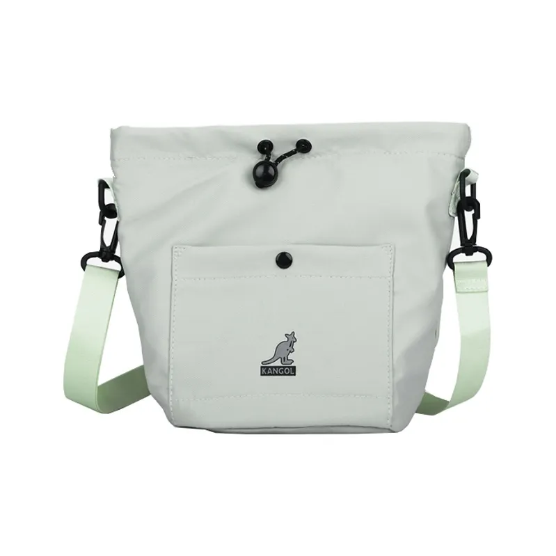 KANGOL Nylon Round Bucket Bag Shoulder Bag Unisex Khaki/Navy Blue/Black/Mint Green/Olive Green-7