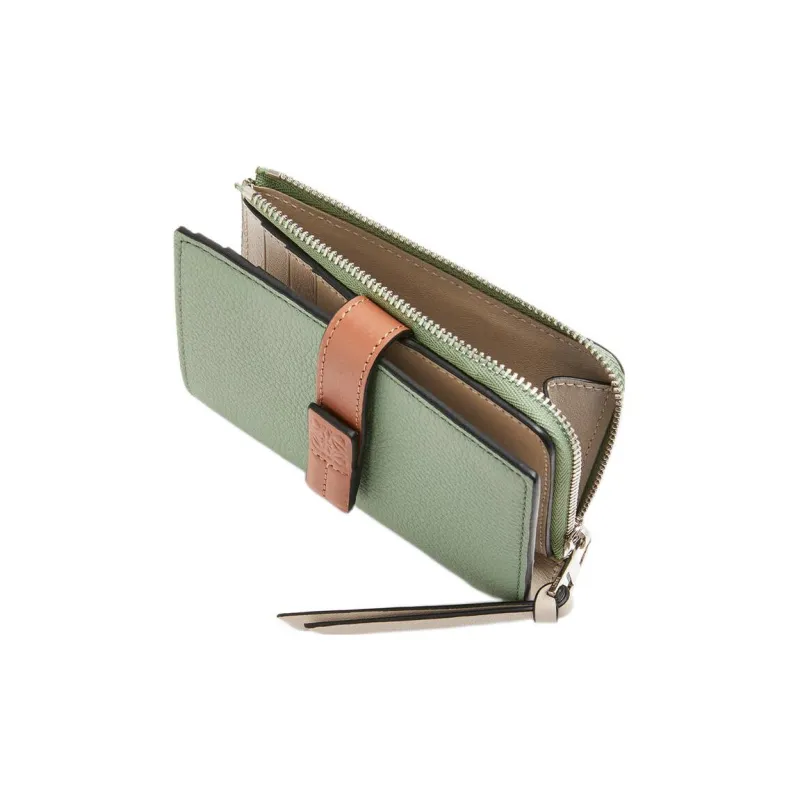 LOEWE Soft Grain Calfskin Wallet Women's Rosemary/Tan-1