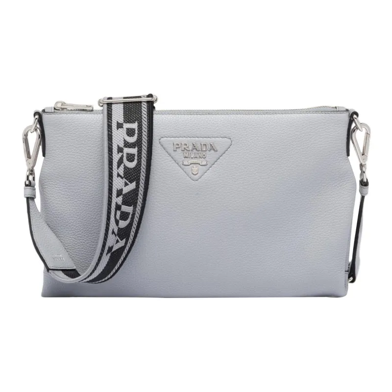 PRADA Leather Crossbody Bag Shoulder Bag Women's Blue-0