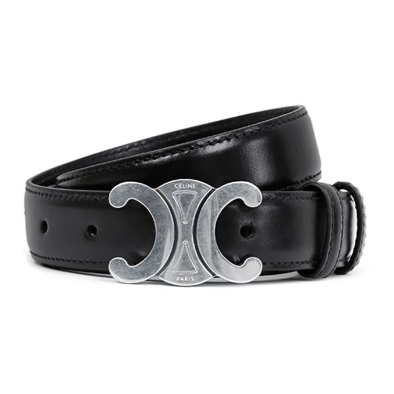 CELINE Medium Triomphe Belt In Taurillon Leather-2