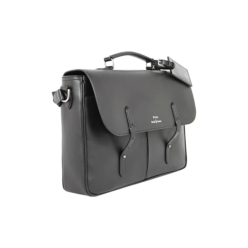 Polo Ralph Lauren Cow Leather Messenger Bag Handbag Shoulder Bag Crossbody Bag Men's Black-1