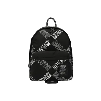 VERSACE JEANS COUTURE Nylon Backpack Men's White & Black