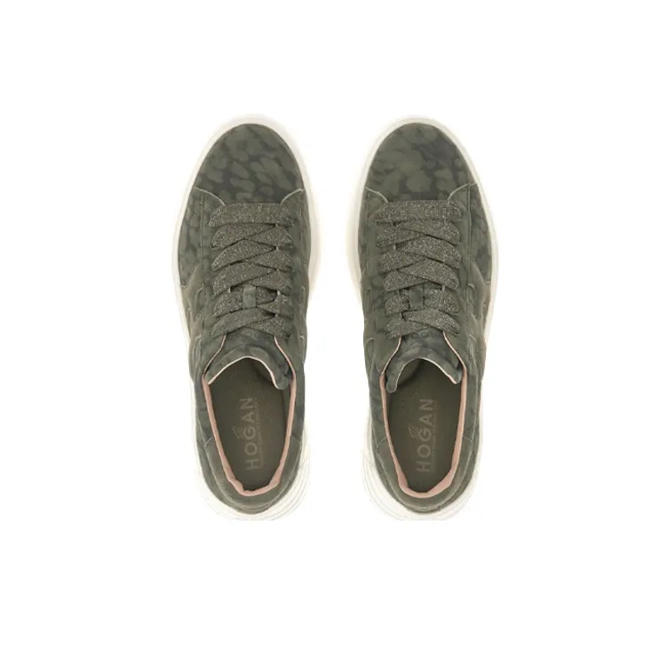 HOGAN Rebel Casual Shoes Women's Low-Top Green-3