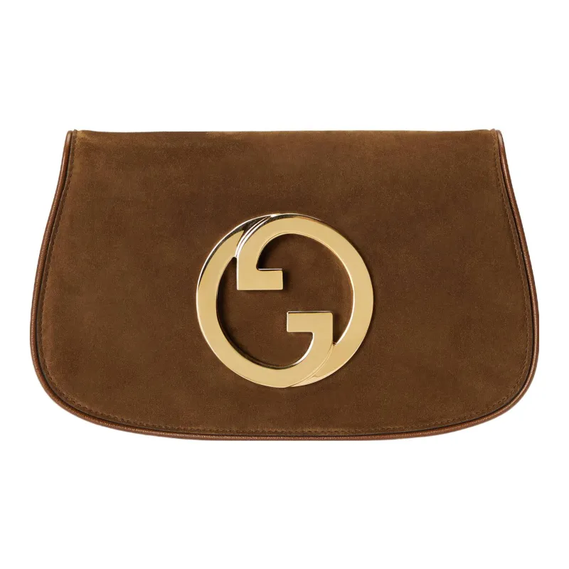 GUCCI Blondie Suede Leather Portable Crossbody Bag Shoulder Bag Women's Dark Brown-4