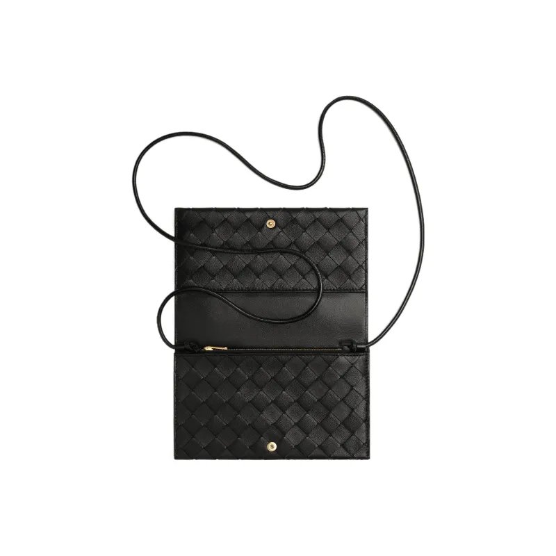 Bottega Veneta Sheepskin Shoulder Bag, Crossbody Bag, Wallet Women's Black-1