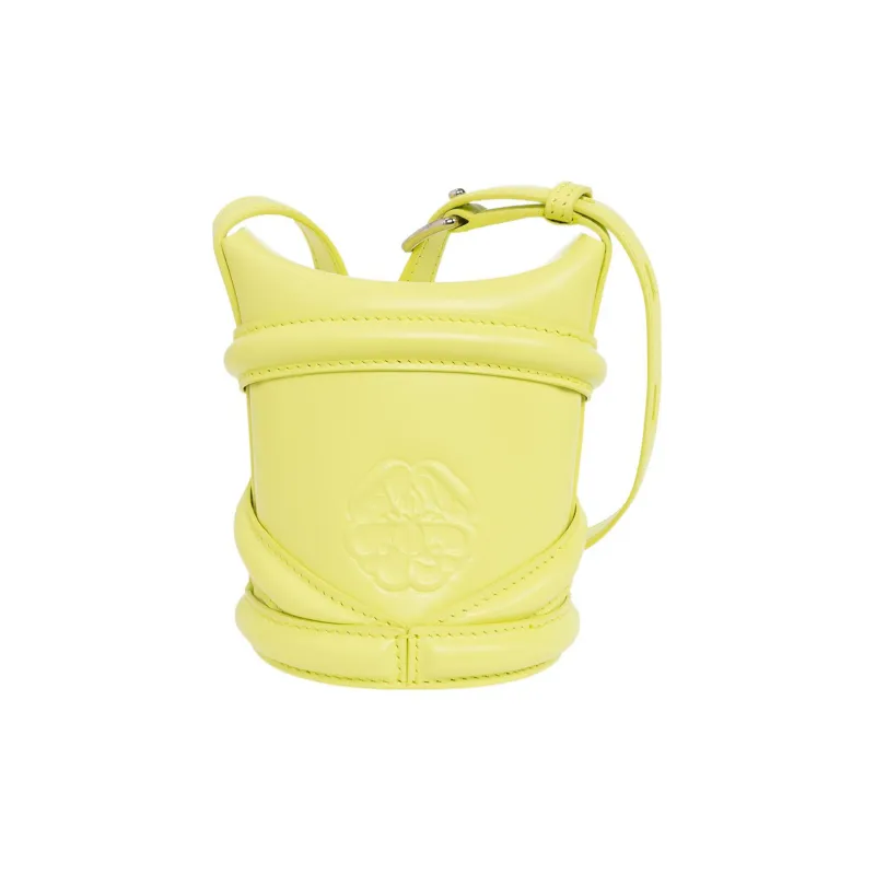 Alexander McQueen THE CURVE BAG Cow Leather Portable Crossbody Bag Shoulder Bag Mini Women's Yellow-2