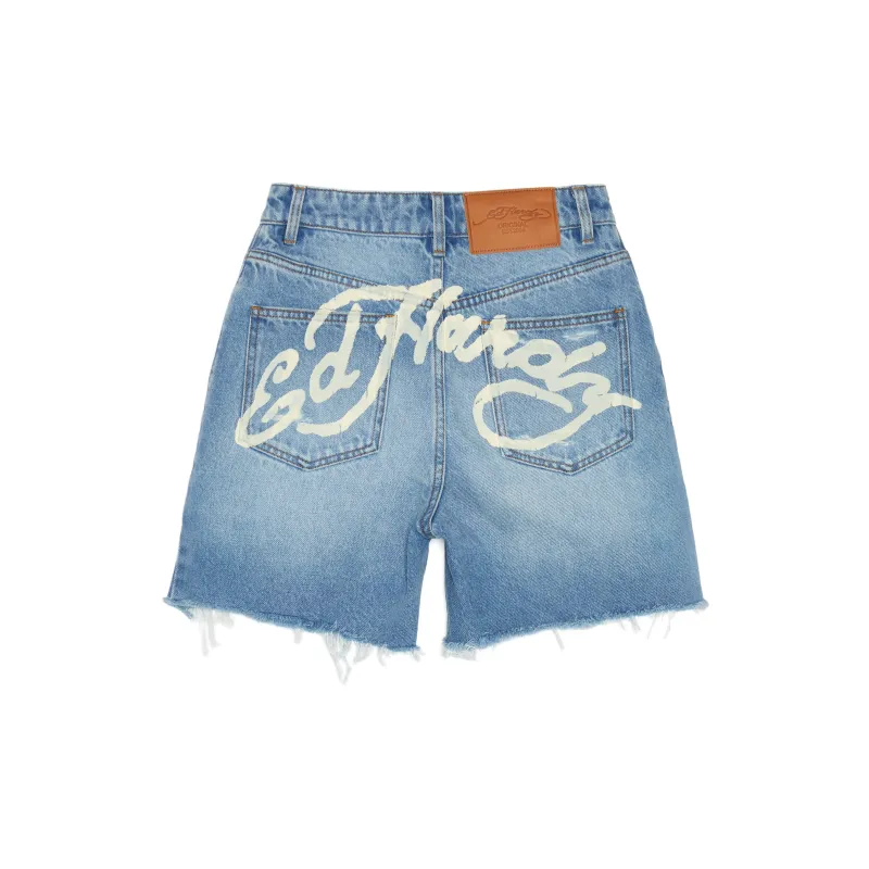 Ed Hardy Denim Shorts Women's Beautiful Blue E1OBW070-1
