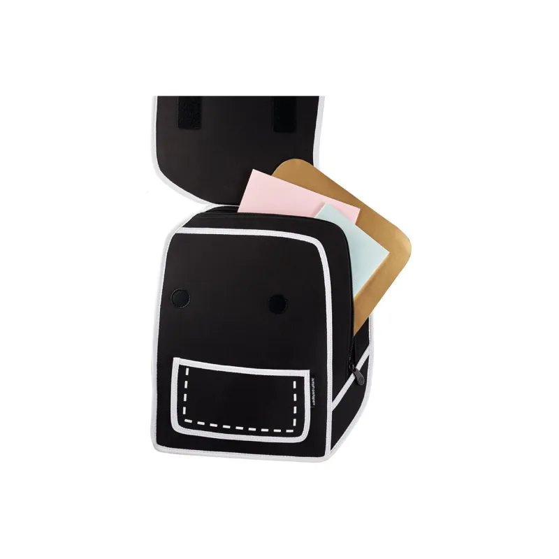 JumpFromPaper Polyester Comic Universe Backpack Large Size Unisex Black-3