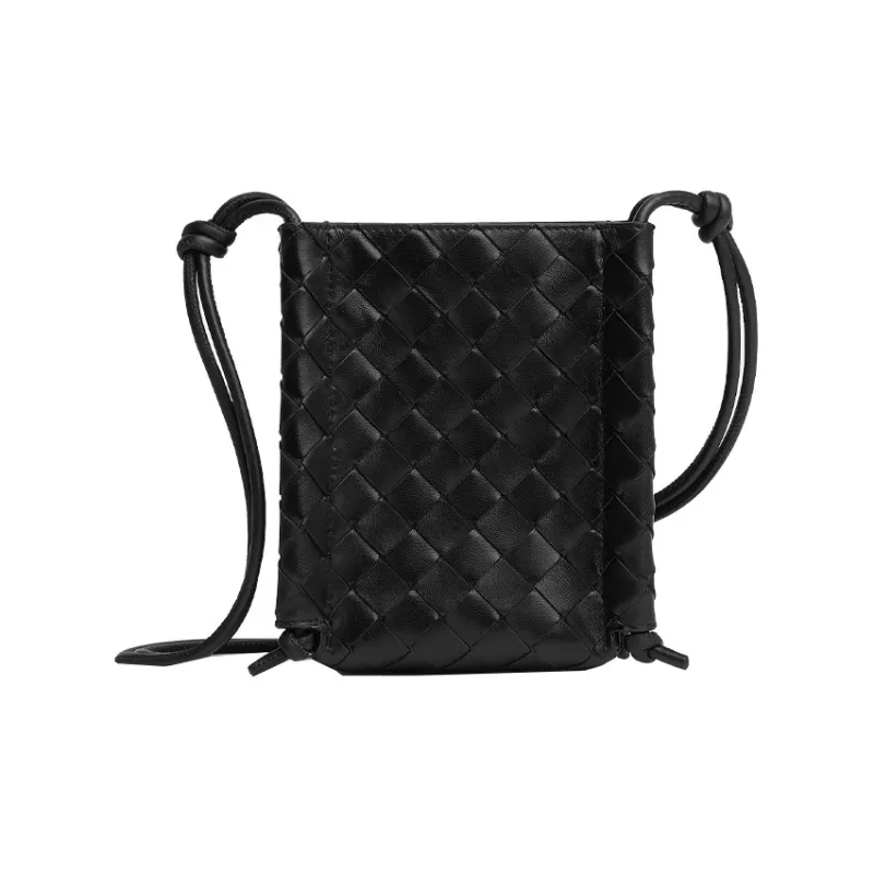 Bottega Veneta Sheepskin Shoulder Bag, Crossbody Bag Women's Black-0