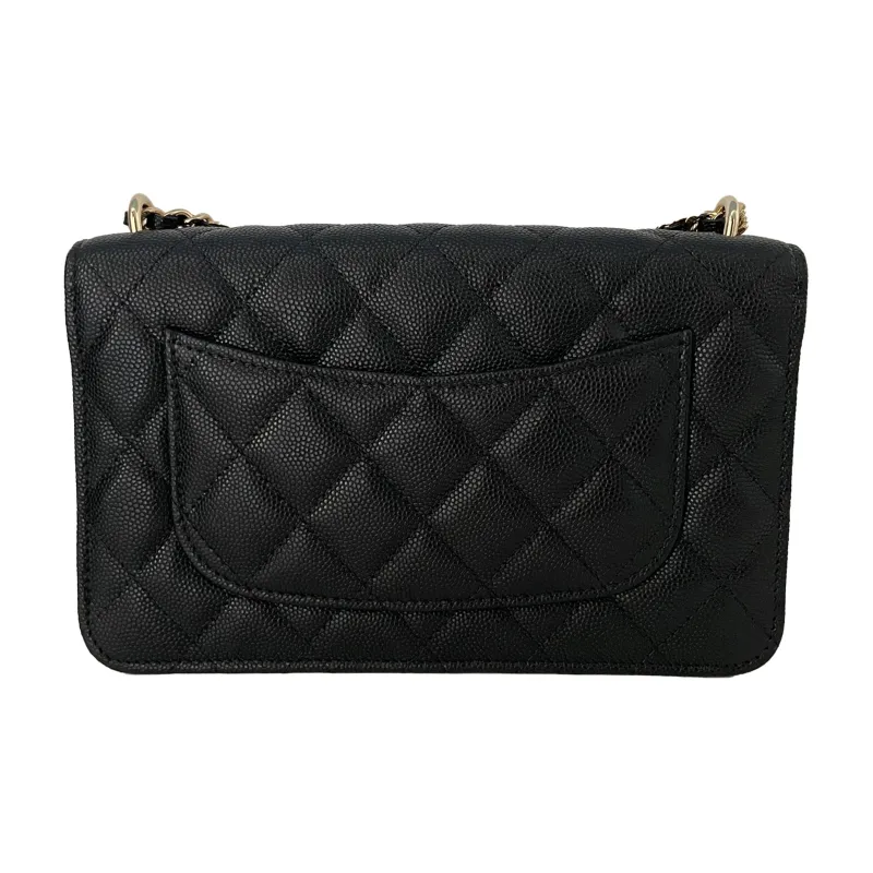 CHANEL WOC Litchi Grain Cow Leather 2 in 1 Pocket Bag, Chain Bag, Shoulder Bag, Crossbody Bag Tubas Women's Black-2