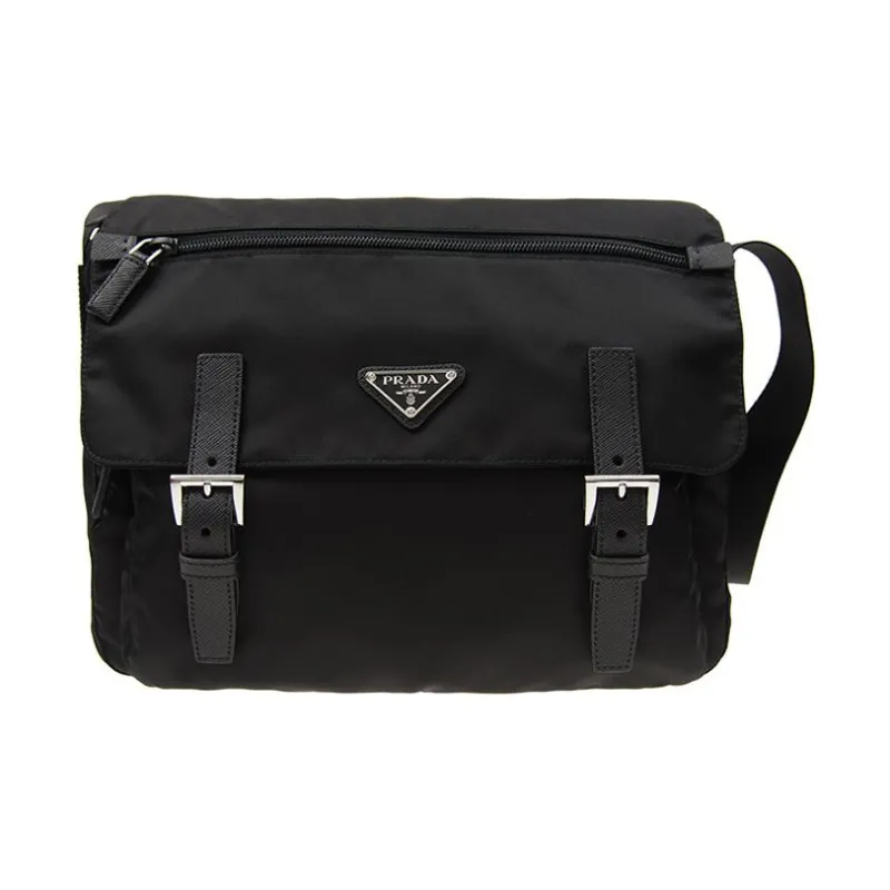 PRADA Nylon Messenger Bag, Shoulder Bag, Crossbody Bag Regular Men's Black-0