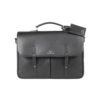 Polo Ralph Lauren Cow Leather Messenger Bag Handbag Shoulder Bag Crossbody Bag Men's Black