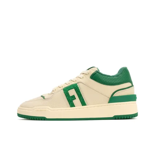 FOOT INDUSTRY Skateboard Shoes Unisex Mid-Top Off White/Green