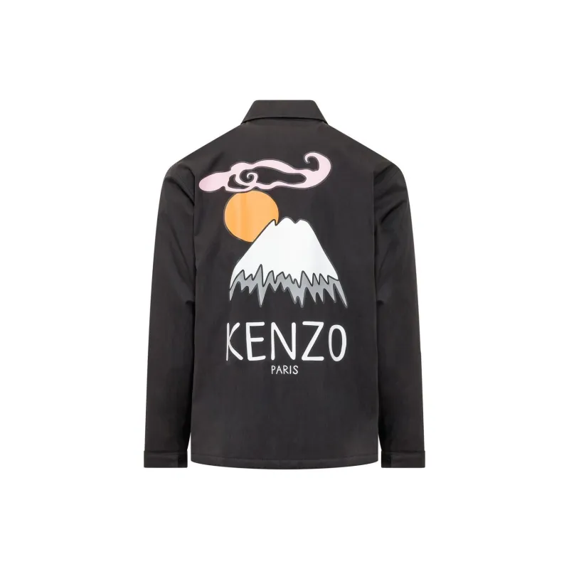 KENZO Graphic Printed Buttoned Shirt Jacket-1