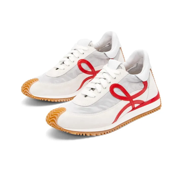 LOEWE Flow Runner Loewe Low Top Sports Casual Shoes Women's White Red-2