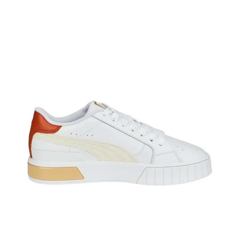 PUMA Cali Star Anti-Slip Wear-Resistant Low-Top Skateboard Shoes Women's White Orange-1