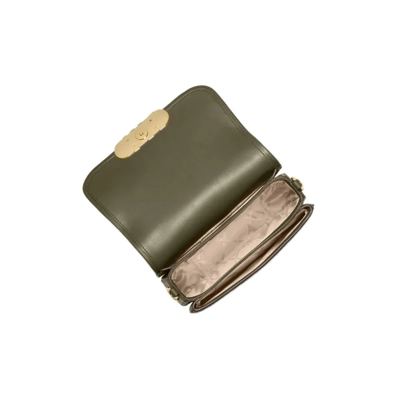 MICHAEL KORS PARKER Suede Smooth Leather Messenger Bag Crossbody Bag Shoulder Bag Women's Olive Green-1