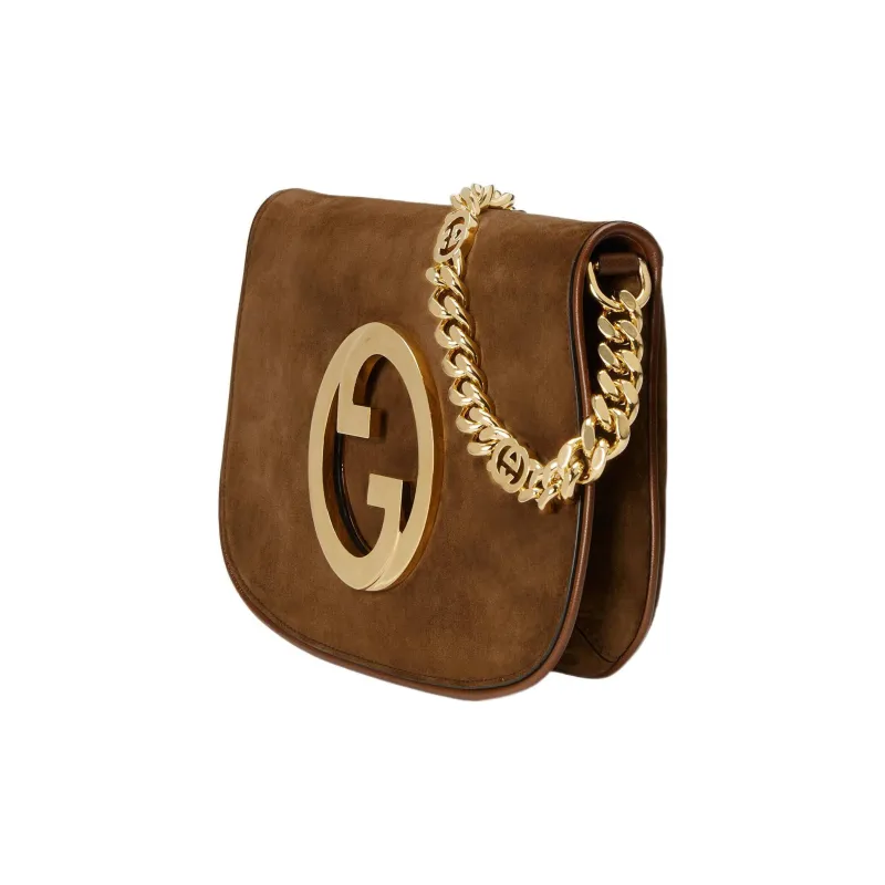 GUCCI Blondie Suede Leather Portable Crossbody Bag Shoulder Bag Women's Dark Brown-1