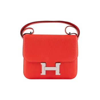 HERMES Constance Goatskin KangKang Bag Shoulder Bag Crossbody Bag Mini Women's 0E Rose Texas Pink