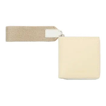 Jacquemus Smooth Leather And Linen Wallet Men's Ivory White