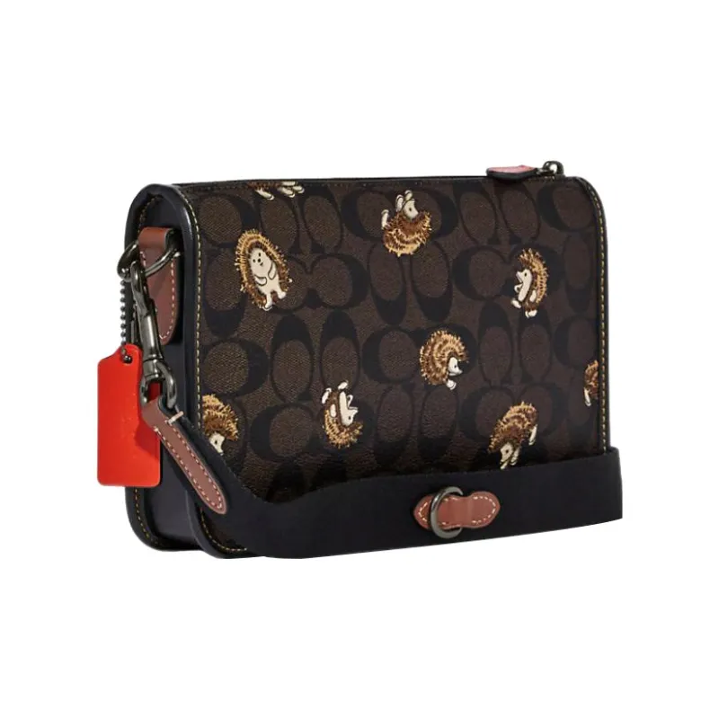 COACH Heritage With Cow Leather Combo Bag Shoulder Bag Crossbody Bag Medium Size Men's Brown-1