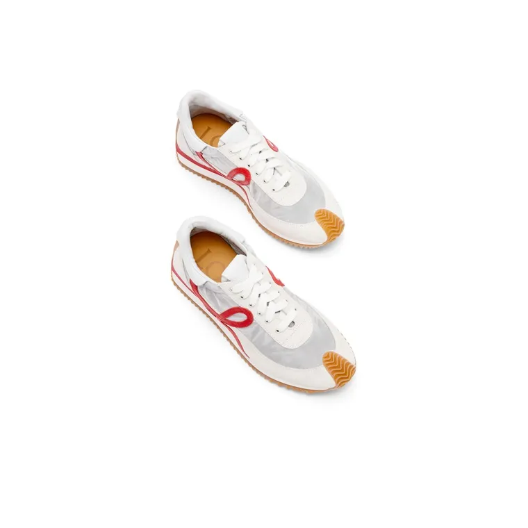 LOEWE Flow Runner Loewe Low Top Sports Casual Shoes Women's White Red-3