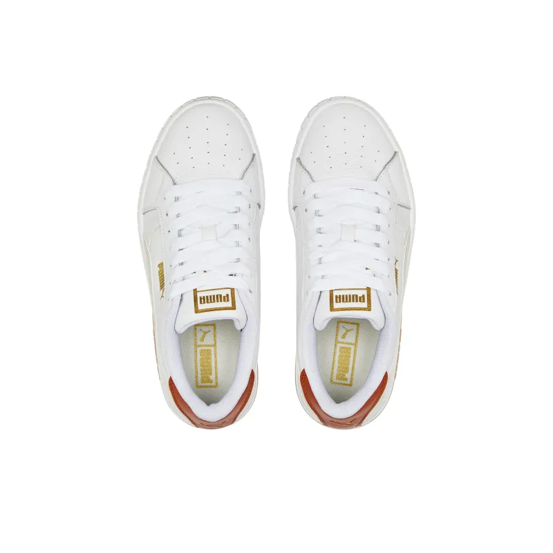 PUMA Cali Star Anti-Slip Wear-Resistant Low-Top Skateboard Shoes Women's White Orange-3