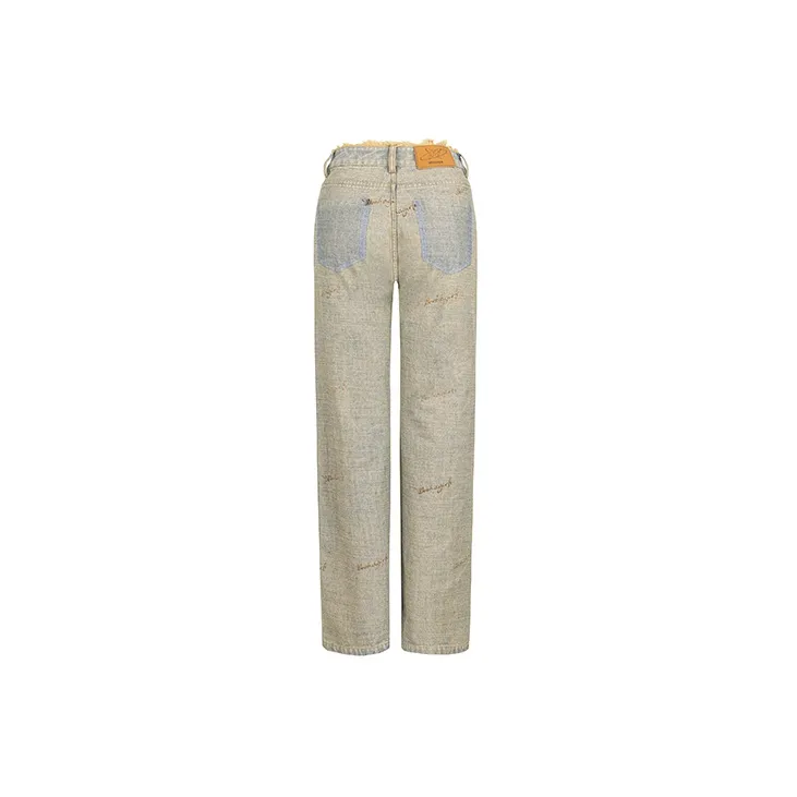WooHa Straight Jeans Women's Blue & Gray-1