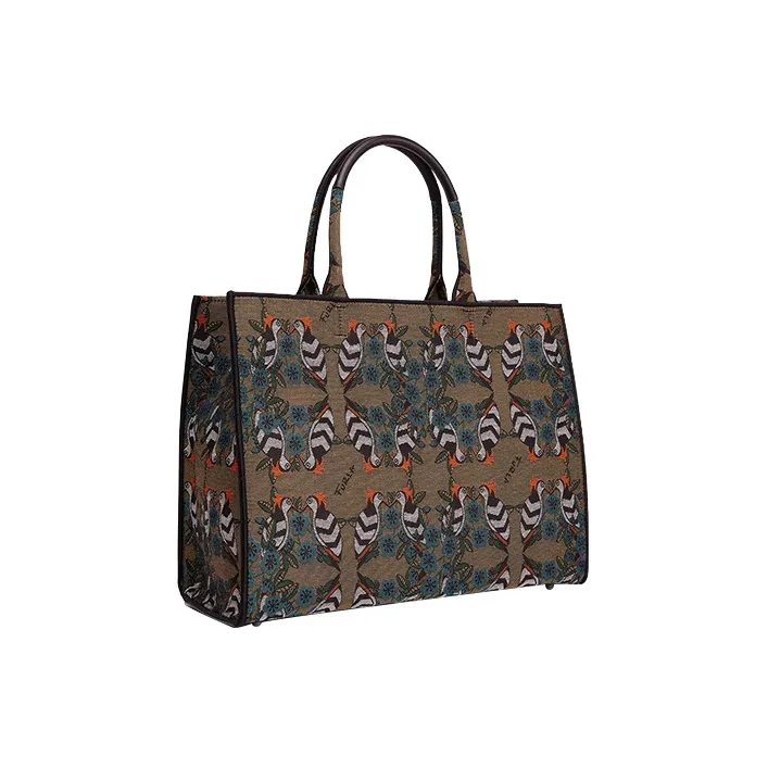 Furla Opportunity Fabric Tote Bag Shopping Bag Handbag Large Size Women's Multicolor-1