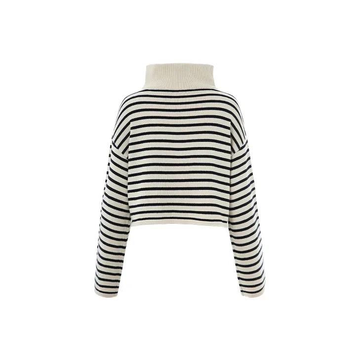 Gyokuu Loose Fit Sweater Women's Black White-1