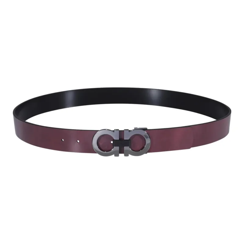 FERRAGAMO Double-Sided Fashion Elegant Smooth Buckle Belt Men's Width: 3.5cm-1