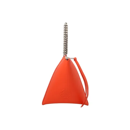 Alexander McQueen THE CURVE BAG Calfskin Clutch Women's Orange Red
