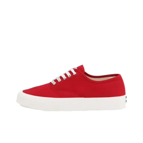 Maison Kitsune Canvas Shoes Unisex Low-Top Red