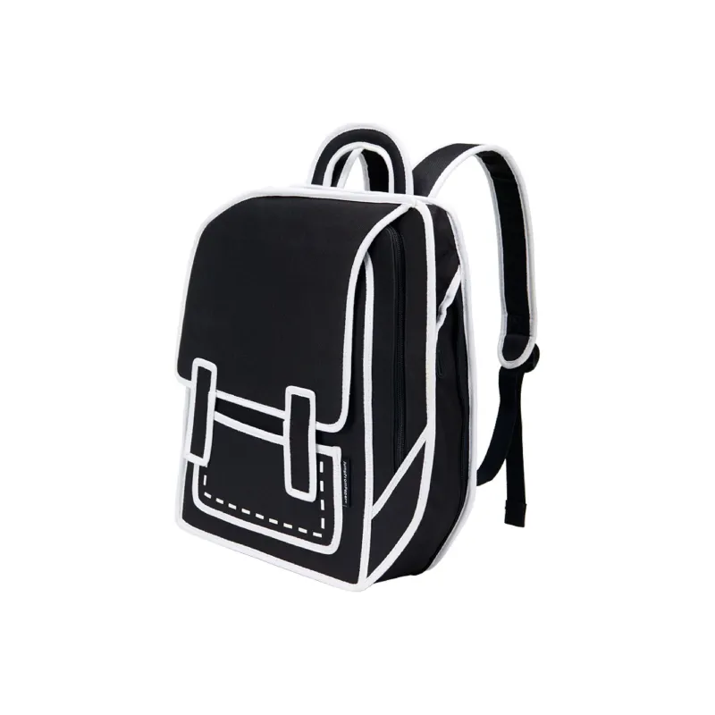 JumpFromPaper Polyester Comic Universe Backpack Large Size Unisex Black-2