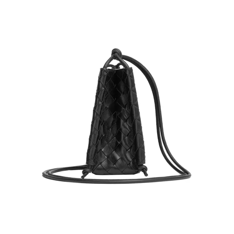 Bottega Veneta Sheepskin Shoulder Bag, Crossbody Bag Women's Black-1