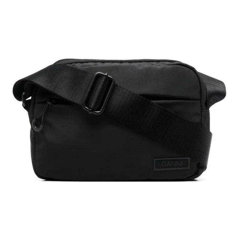 GANNI Nylon Crossbody Bag Shoulder Bag Women's Black-0
