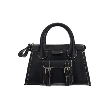 Chloe Edith Buffalo Leather Shoulder Bag Crossbody Bag Handbag Mini Women's Black