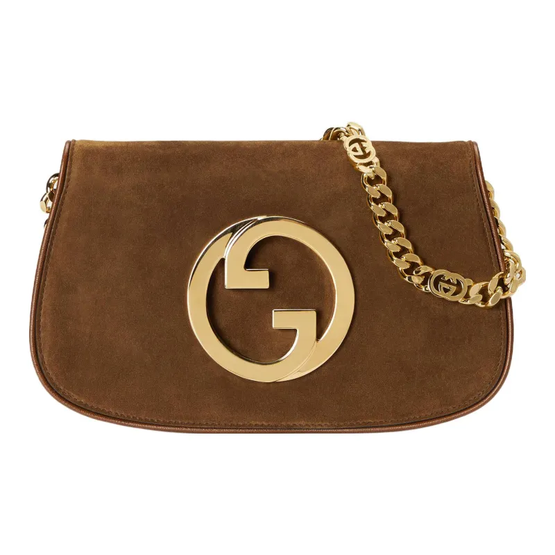 GUCCI Blondie Suede Leather Portable Crossbody Bag Shoulder Bag Women's Dark Brown-0