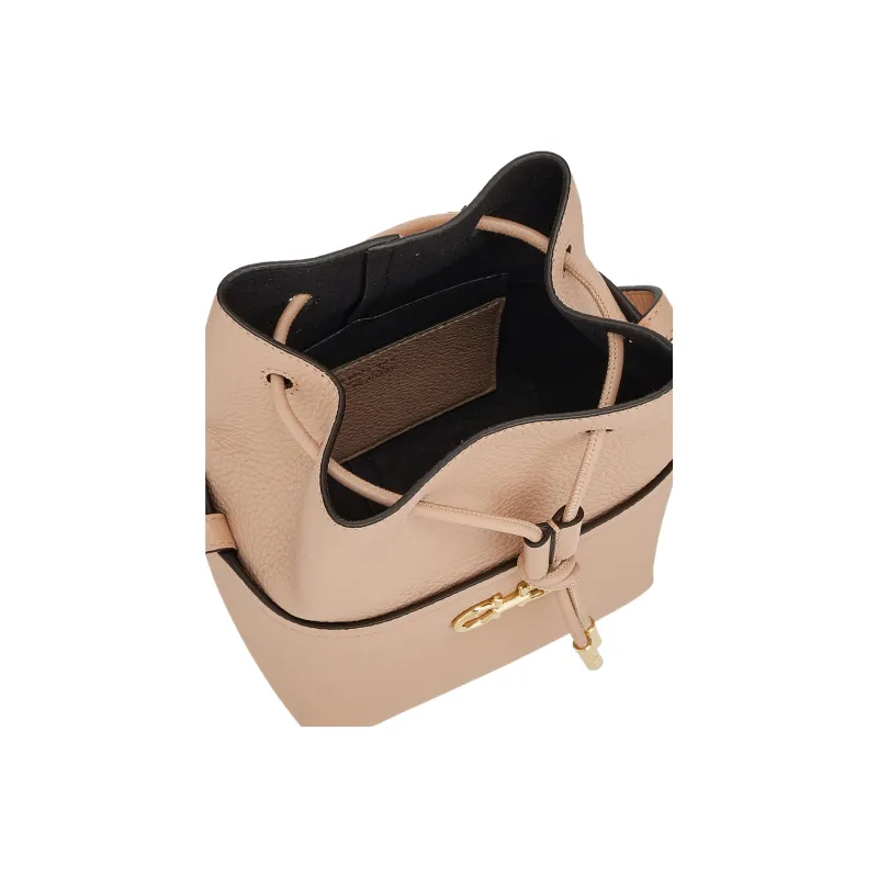 FERRAGAMO GANCINI Cow Leather Bucket Bags Shoulder Bag Crossbody Bag Mini Women's Bone/Beige-3