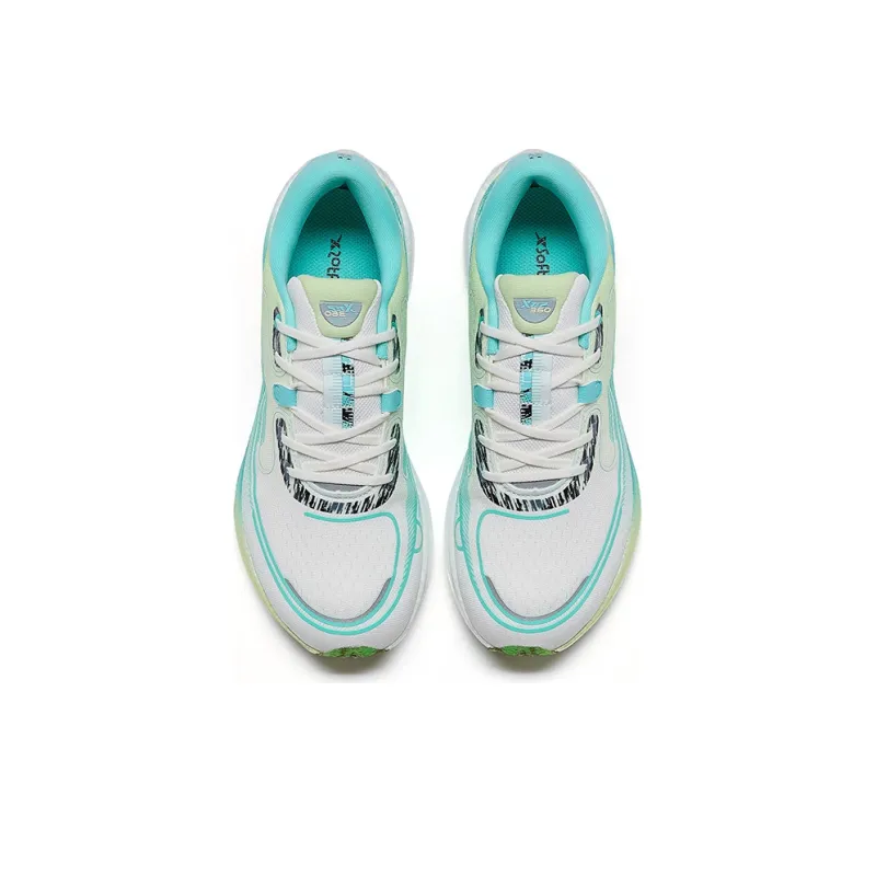 XTEP Race 360 1.0 Cushioned Anti Slip Wear Resistant Breathable Lightweight Low Top Running Shoes Men's White Green-3