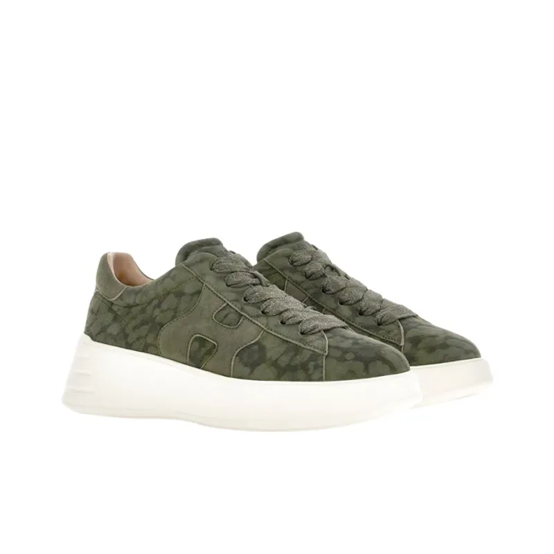 HOGAN Rebel Casual Shoes Women's Low-Top Green-1