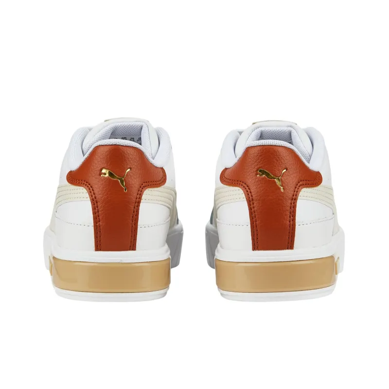 PUMA Cali Star Anti-Slip Wear-Resistant Low-Top Skateboard Shoes Women's White Orange-4