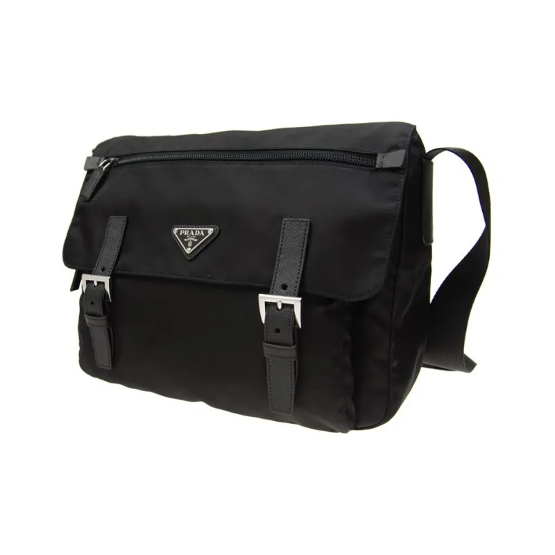 PRADA Nylon Messenger Bag, Shoulder Bag, Crossbody Bag Regular Men's Black-2